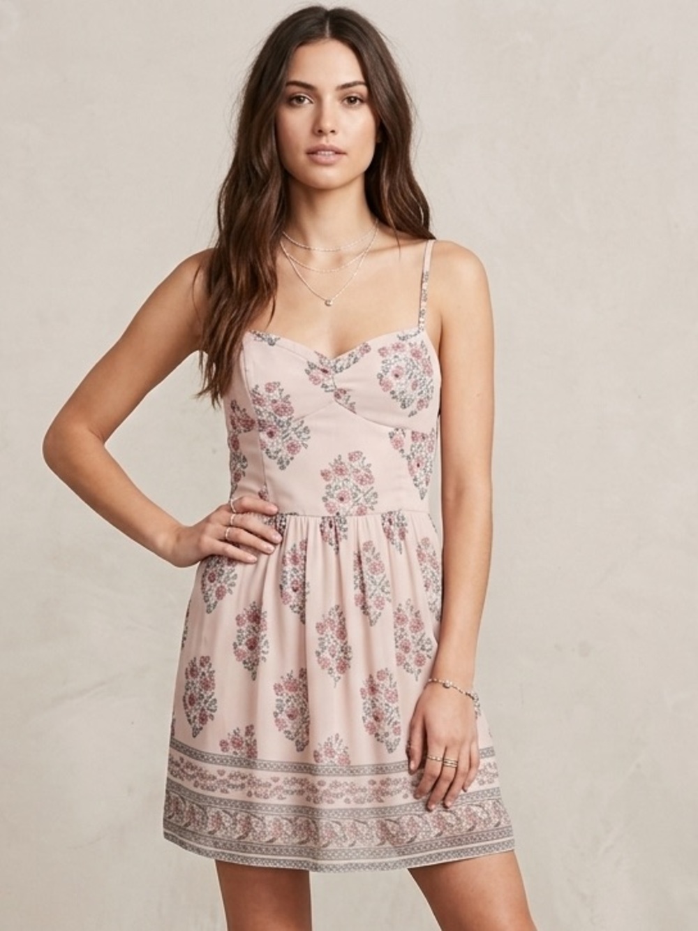 Abercrombie & Fitch Floral Pink Mini Tank Dress